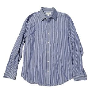 Banana Republic Men’s Blue Striped Long Sleeved Cotton Button Down Shirt, Medium